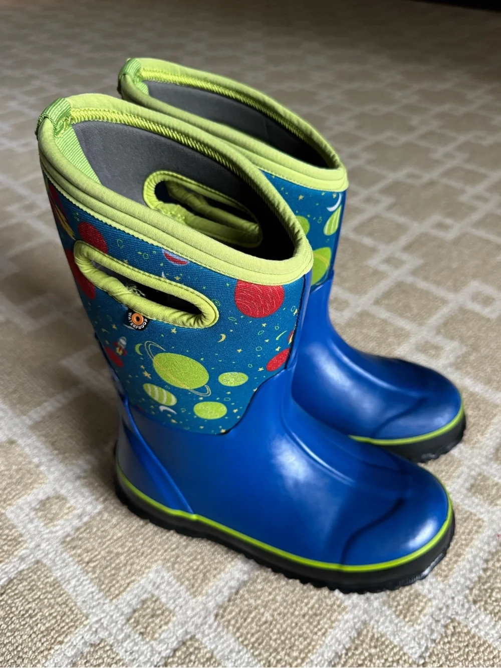 Bogs Classic Space Waterproof Insulated Rain Snow Boots Blue Kids Size 3